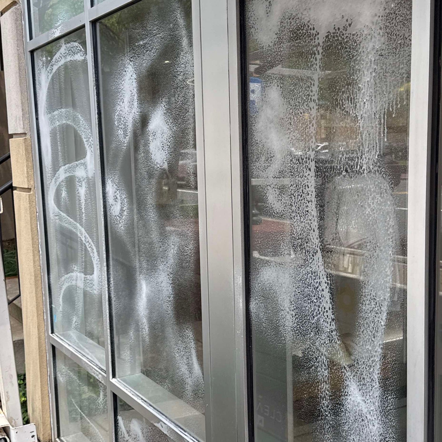 Glass Cleaning Being done by Apex Glass&Doors